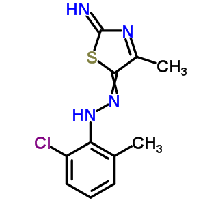 33175-11-0  (2E)-5-[(2-chloro-6-methylphenyl)hydrazono]-4-methyl-1,3-thiazol-2(5H)-imine