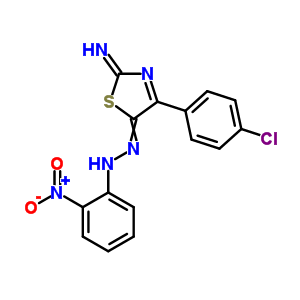 39874-91-4  (2E)-4-(4-chlorophenyl)-5-[(2-nitrophenyl)hydrazono]-1,3-thiazol-2(5H)-imine