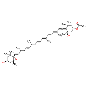 54369-12-9  (3S,3'S,5R,5'R,6S)-3,5'-dihydroxy-6',7'-didehydro-5,5',6,6'-tetrahydro-5,6-epoxy-beta,beta-caroten-3'-yl acetate