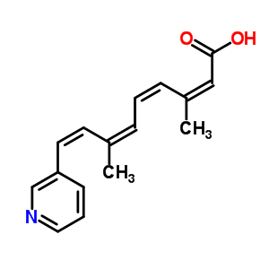 55079-86-2  (2Z,4Z,6Z,8Z)-3,7-dimethyl-9-pyridin-3-ylnona-2,4,6,8-tetraenoic acid