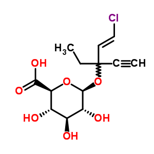 56050-11-4  (2E)-3-chloro-1-ethyl-1-ethynylprop-2-en-1-yl beta-D-glucopyranosiduronic acid