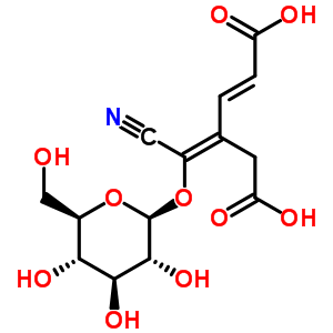 56816-21-8  (2E,4E)-4-[cyano(beta-D-glucopyranosyloxy)methylidene]hex-2-enedioic acid