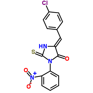 58970-42-6  (5Z)-5-[(4-chlorophenyl)methylidene]-3-(2-nitrophenyl)-2-thioxoimidazolidin-4-one