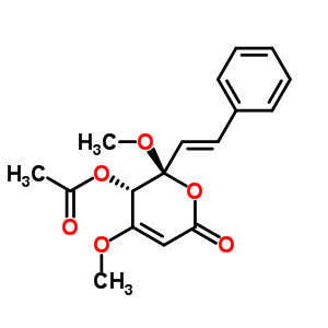 60037-33-4  (2S,3S)-2,4-dimethoxy-6-oxo-2-[(E)-2-phenylethenyl]-3,6-dihydro-2H-pyran-3-yl acetate