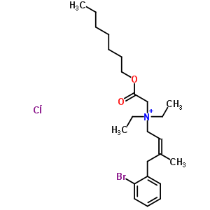 62988-54-9  (2Z)-4-(2-bromophenyl)-N,N-diethyl-N-[2-(heptyloxy)-2-oxoethyl]-3-methylbut-2-en-1-aminium chloride