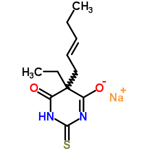 64038-22-8  sodium 5-ethyl-6-oxo-5-[(2E)-pent-2-en-1-yl]-2-thioxo-1,2,5,6-tetrahydropyrimidin-4-olate