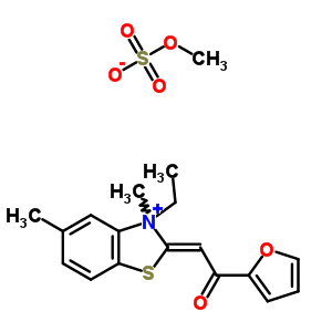 68298-84-0  (2Z)-3-ethyl-2-(2-furan-2-yl-2-oxoethylidene)-3,5-dimethyl-2,3-dihydro-1,3-benzothiazol-3-ium methyl sulfate