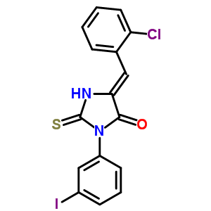 69455-36-3  (5Z)-5-[(2-chlorophenyl)methylidene]-3-(3-iodophenyl)-2-thioxoimidazolidin-4-one