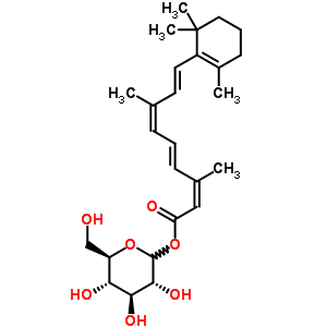 71869-12-0  (3R,4S,5S,6R)-3,4,5-trihydroxy-6-(hydroxymethyl)tetrahydro-2H-pyran-2-yl (2Z,4E,6Z,8E)-3,7-dimethyl-9-(2,6,6-trimethylcyclohex-1-en-1-yl)nona-2,4,6,8-tetraenoate (non-preferred name)