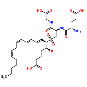 82890-06-0  L-alpha-glutamyl-3-({(1R,2E,4E,6Z,9Z)-1-[(1S)-4-carboxy-1-hydroxybutyl]pentadeca-2,4,6,9-tetraen-1-yl}sulfonyl)-L-alanylglycine
