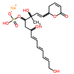 96612-73-6  sodium (4E,6E,8E)-3,10-dihydroxy-1-[(2E)-1-hydroxy-1-methyl-3-(6-oxo-3,6-dihydro-2H-pyran-2-yl)prop-2-en-1-yl]deca-4,6,8-trien-1-yl hydrogen phosphate