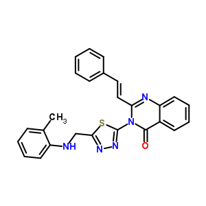 103515-10-2;74796-93-3  3-(5-{[(2-methylphenyl)amino]methyl}-1,3,4-thiadiazol-2-yl)-2-[(E)-2-phenylethenyl]quinazolin-4(3H)-one