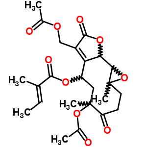 105307-23-1;52229-61-5  5-(acetyloxy)-8-[(acetyloxy)methyl]-1a,5-dimethyl-4,9-dioxo-1a,2,3,4,5,6,7,9,10a,10b-decahydrooxireno[9,10]cyclodeca[1,2-b]furan-7-yl (2E)-2-methylbut-2-enoate