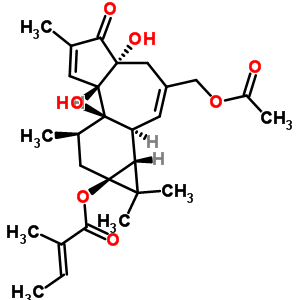 25090-72-6  (1aR,1bS,4aR,7aS,7bR,8R,9aS)-3-[(acetyloxy)methyl]-4a,7b-dihydroxy-1,1,6,8-tetramethyl-5-oxo-1,1a,1b,4,4a,5,7a,7b,8,9-decahydro-9aH-cyclopropa[3,4]benzo[1,2-e]azulen-9a-yl (2E)-2-methylbut-2-enoate
