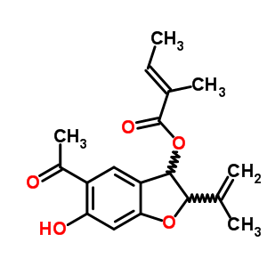 31685-99-1  5-acetyl-6-hydroxy-2-(1-methylethenyl)-2,3-dihydro-1-benzofuran-3-yl (2E)-2-methylbut-2-enoate