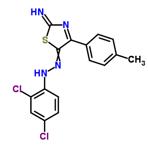 33170-17-1  (2E)-5-[(2,4-dichlorophenyl)hydrazono]-4-(4-methylphenyl)-1,3-thiazol-2(5H)-imine