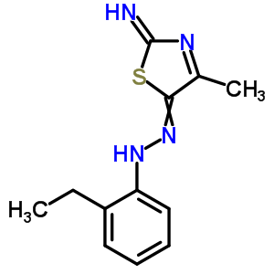 33174-95-7  (2E)-5-[(2-ethylphenyl)hydrazono]-4-methyl-1,3-thiazol-2(5H)-imine
