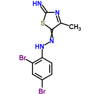 33174-99-1  (2E)-5-[(2,4-dibromophenyl)hydrazono]-4-methyl-1,3-thiazol-2(5H)-imine