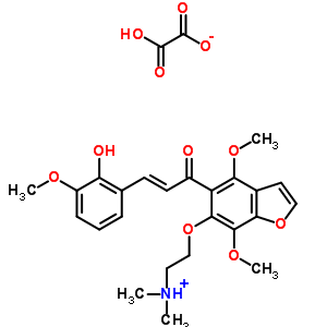 41226-04-4  (2E)-1-{6-[2-(dimethylamino)ethoxy]-4,7-dimethoxy-1-benzofuran-5-yl}-3-(2-hydroxy-3-methoxyphenyl)prop-2-en-1-one ethanedioate (salt)