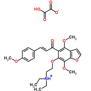 41226-18-0  (2E)-1-{6-[2-(diethylamino)ethoxy]-4,7-dimethoxy-1-benzofuran-5-yl}-3-(4-methoxyphenyl)prop-2-en-1-one ethanedioate