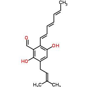 41451-81-4  2-[(1E,3E,5E)-hepta-1,3,5-trien-1-yl]-3,6-dihydroxy-5-(3-methylbut-2-en-1-yl)benzaldehyde