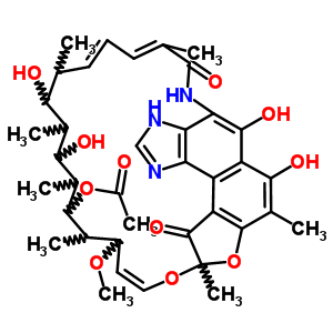 62796-37-6  (12E,22E)-5,6,18,20-tetrahydroxy-14-methoxy-7,9,15,17,19,21,25-heptamethyl-10,26-dioxo-9,10-dihydro-3H-9,4-(epoxypentadeca[1,11,13]trienoimino)furo[2',3':7,8]naphtho[1,2-d]imidazol-16-yl acetate