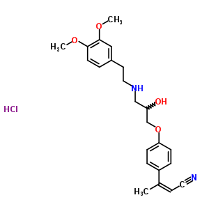 65655-58-5  (2Z)-3-[4-(3-{[2-(3,4-dimethoxyphenyl)ethyl]amino}-2-hydroxypropoxy)phenyl]but-2-enenitrile hydrochloride