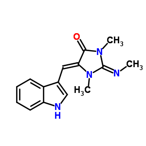 66492-97-5  (2Z,5Z)-5-(1H-indol-3-ylmethylidene)-1,3-dimethyl-2-(methylimino)imidazolidin-4-one