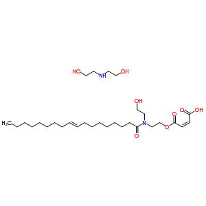 67953-29-1  (2Z)-4-(2-{(2-hydroxyethyl)[(9E)-octadec-9-enoyl]amino}ethoxy)-4-oxobut-2-enoic acid - 2,2'-iminodiethanol (1:1)