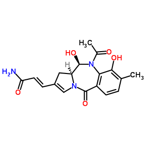 72521-70-1  (2E)-3-[(11R,11aS)-10-acetyl-9,11-dihydroxy-8-methyl-5-oxo-5,10,11,11a-tetrahydro-1H-pyrrolo[2,1-c][1,4]benzodiazepin-2-yl]prop-2-enamide
