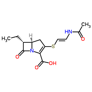 72615-18-0  (5R,6R)-3-{[(E)-2-(acetylamino)ethenyl]sulfanyl}-6-ethyl-7-oxo-1-azabicyclo[3.2.0]hept-2-ene-2-carboxylic acid