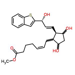 73285-86-6  methyl (5Z)-7-{(2R)-2-[(1E,3R)-3-(1-benzothiophen-2-yl)-3-hydroxyprop-1-en-1-yl]-3,5-dihydroxycyclopentyl}hept-5-enoate