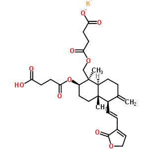 76958-99-1  potassium (2R,5R,6S,10R)-17-[(3-carboxylatopropanoyl)oxy]-2-[(3-carboxypropanoyl)oxy]-20-oxo-9,19-didehydro-5,6,7,8,9,10,15-octahydro-20:5,10-dicycloretinal