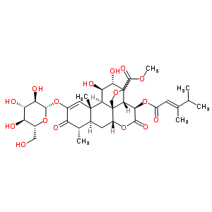 79439-85-3  methyl (11beta,12alpha,13xi,15beta)-15-{[(2E)-3,4-dimethylpent-2-enoyl]oxy}-2-(hexopyranosyloxy)-11,12-dihydroxy-3,16-dioxo-13,20-epoxypicras-1-en-21-oate