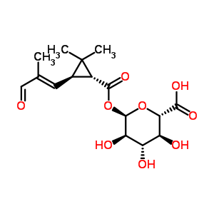 93040-27-8  1-O-({(1R,3R)-2,2-dimetil-3-[(1E)-2-metil-3-oxoprop-1-én-1-il]ciklopropil}karbonil)-alfa-D-glükopiranuronsav
