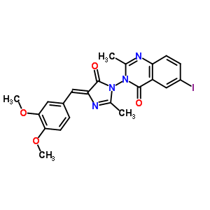114496-25-2  3-{(4Z)-4-[(3,4-dimethoxyphenyl)methylidene]-2-methyl-5-oxo-4,5-dihydro-1H-imidazol-1-yl}-6-iodo-2-methylquinazolin-4(3H)-one
