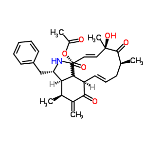 25367-10-6  (3S,3aR,4S,6aR,7E,10S,12R,13E,15R)-3-benzyl-12-hydroxy-4,10,12-trimethyl-5-methylidene-1,6,11-trioxo-2,3,3a,4,5,6,6a,9,10,11,12,15-dodecahydro-1H-cycloundeca[d]isoindol-15-yl acetate