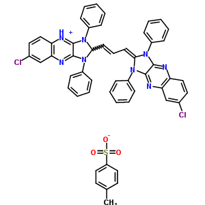 25980-26-1  7-chloro-2-[(1E,3Z)-3-(6-chloro-1,3-diphenyl-1,3-dihydro-2H-imidazo[4,5-b]quinoxalin-2-ylidene)prop-1-en-1-yl]-1,3-diphenyl-2,3-dihydro-1H-imidazo[4,5-b]quinoxalin-4-ium 4-methylbenzenesulfonate