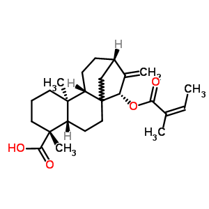 32381-03-6  (5beta,9beta,10alpha,13alpha,15alpha)-15-{[(2Z)-2-methylbut-2-enoyl]oxy}kaur-16-en-18-oic acid