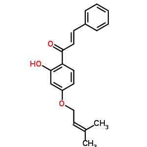 38965-74-1  (2E)-1-{2-hydroxy-4-[(3-methylbut-2-en-1-yl)oxy]phenyl}-3-phenylprop-2-en-1-one