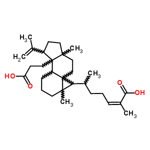 39111-07-4  (2Z)-6-[3a-(2-carboxyethyl)-6a,9a-dimethyl-3-(1-methylethenyl)dodecahydro-1H-cyclopenta[a]cyclopropa[e]naphthalen-7-yl]-2-methylhept-2-enoic acid