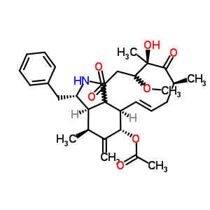 52717-89-2  (3S,3aR,4S,6S,6aR,7E,10S,12R)-3-benzyl-12-hydroxy-13-methoxy-4,10,12-trimethyl-5-methylidene-1,11,15-trioxo-2,3,3a,4,5,6,6a,9,10,11,12,13,14,15-tetradecahydro-1H-cycloundeca[d]isoindol-6-yl acetate