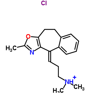 53955-25-2  (3E)-N,N-dimethyl-3-(2-methyl-9,10-dihydro-4H-benzo[5,6]cyclohepta[1,2-d][1,3]oxazol-4-ylidene)propan-1-aminium chloride