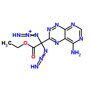 55428-90-5  1,1'-[1-(5-aminopyrimido[5,4-e][1,2,4]triazin-3-yl)-2-ethoxy-2-oxoethane-1,1-diyl]bis(triaza-1,2-dien-2-ium)