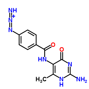 56742-23-5  1-{4-[(2-amino-6-methyl-4-oxo-1,4-dihydropyrimidin-5-yl)carbamoyl]phenyl}triaza-1,2-dien-2-ium