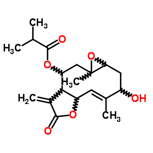 59979-58-7  (4E)-3-hydroxy-4,10a-dimethyl-8-methylidene-7-oxo-1a,2,3,5a,7,8,8a,9,10,10a-decahydrooxireno[5,6]cyclodeca[1,2-b]furan-9-yl 2-methylpropanoate