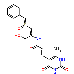 61786-72-9  (2E)-N-[2-(benzylsulfinyl)-1-(hydroxymethyl)ethyl]-3-(6-methyl-2,4-dioxo-1,2,3,4-tetrahydropyrimidin-5-yl)prop-2-enamide