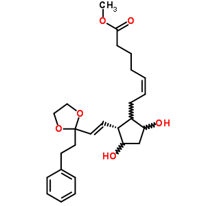 66176-09-8  methyl (5Z)-7-[(2R)-3,5-dihydroxy-2-{(E)-2-[2-(2-phenylethyl)-1,3-dioxolan-2-yl]ethenyl}cyclopentyl]hept-5-enoate