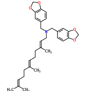 69780-80-9  (2E,6E)-N,N-bis(1,3-benzodioxol-5-ylmethyl)-3,7,11-trimethyldodeca-2,6,10-trien-1-amine