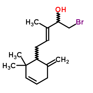 77249-84-4  (3E)-1-bromo-5-(2,2-dimethyl-6-methylidenecyclohex-3-en-1-yl)-3-methylpent-3-en-2-ol